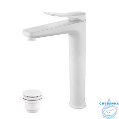 Смеситель для раковины Lemark Bronx LM3709MW (с донным клапаном) (белый матовый)