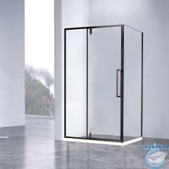 Душевое ограждение Vincea Slim-N 100x90 профиль черный, стекло прозрачное VSR-4SNP9010CLB