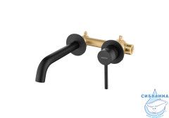 Смеситель для раковины встраиваемый Aquatek Европа AQ1313MB (черный матовый)
