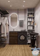 Тумба Акватон Лондри 60 дуб кантри с раковиной Лондри 120 L 1A72843KLH21L