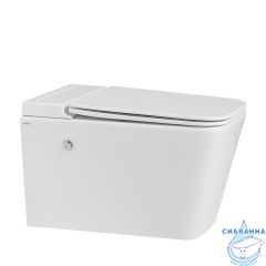Унитаз подвесной импульсный Abber Rechteck AC1202P с сиденьем Soft Close (микролифт) (белый)