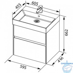 Тумба под раковину Aquanet Бруклин 60 белый глянец 203958