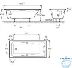 Ванна акриловая Jacob Delafon Odeon Up 180х80