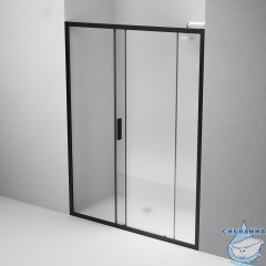 Дверь в нишу AM.PM X-Joy W90G-150-1-195BM 150x195 профиль черный, стекло матовое