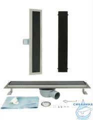 Дренажный трап для душа ALMAes Laguna 60 см с решеткой (черный)