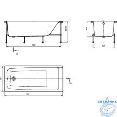 Акриловая ванна Roca Elba 150x75 с каркасом