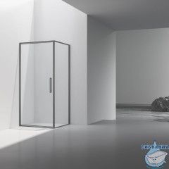 Душевое ограждение Vincea Slim 90x90 профиль вороненая сталь, стекло прозрачное VSR-4SLP9090CLGM