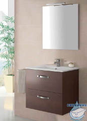 Тумба Jacob Delafon Ola 100 темный дуб с раковиной Ola 100