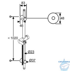 Штанга душевая 110 см Kludi A-QA 6209505-00