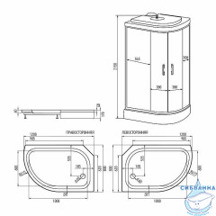 Душевая кабина Erlit ER3512PL-C3RUS 120x80 профиль хром, стекло матовое