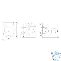 Унитаз подвесной безободковый Damixa Sirius с сиденьем Soft Close (микролифт) DX86C1700MBSC