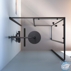 Душевое ограждение AM.PM X-Joy 100х80 W94G-403-10080-BТ профиль черный, стекло прозрачное (без поддона)