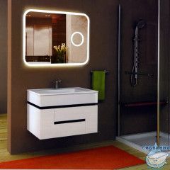 Зеркало Calypso Bliss  Led 80x70 с подсветкой,с увеличительным зеркалом, часами,  подогревом ЗЛП403