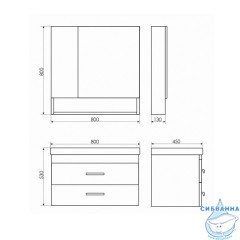 Тумба подвесная Comforty Никосия 80П дуб белый с раковиной Fest 80