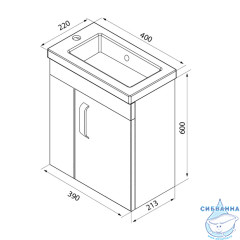 Тумба с умывальником Iddis Torr L 40 см белый глянец TOR40W1i95