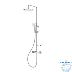 Смеситель термостатический для душа со стойкой и тропической лейкой, глянцевый хром, Ideal Spa, Milardo, ILSSBTHM89