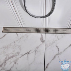 Дренажный трап для душа Veconi Drops V450B с решеткой