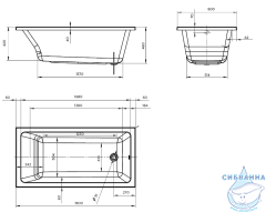 Акриловая ванна Toni Arti Bola 180x80 с каркасом