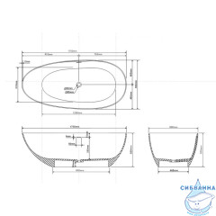 Ванна из искусственного камня ABBER Stein 170x80  AS9611NM-1.7 белая матовая