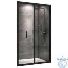 Дверь в нишу ABBER Sonnenstrand 120x195 AG07120B  профиль черный, стекло прозрачное
