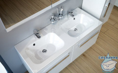 Тумба двойная Ravak Chrome 120 белый с раковиной Chrome 120