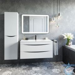 Тумба с умывальником, подвесная, 100 см, белая, Cloud, IDDIS, CLO10W1i95K