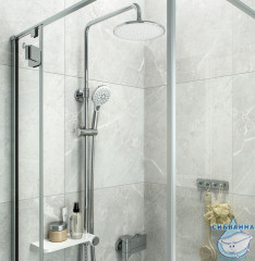 Душевой гарнитур с верхней лейкой, белый, Ray, IDDIS, RAYSW3Fi76