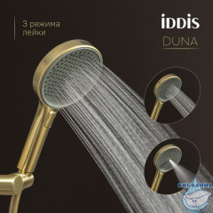 Душевая система с тропическим и ручным душем, с термостатом, матовое золото, Duna, IDDIS, DUNMG0Ti67