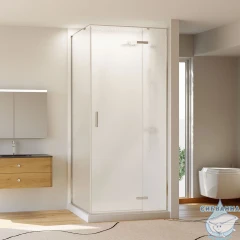 Душевое ограждение Veconi Ровиго 80x80 профиль хром, стекло дождь RV073R/R-8080-06-C4 (без поддона)