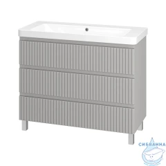 Тумба напольная Brevita Victory 105 серый с раковиной Dreja Luxury 105