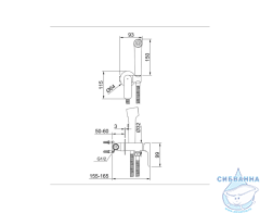 Встраиваемый смеситель Raglo R03.52 с гигиеническим душем (хром)