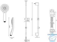 Душевой гарнитур Jacob Delafon Salute E32907-CP 5 режимов (хром) 