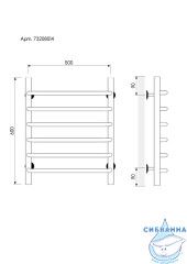Полотенцесушитель водяной Laris Стандарт П6 60х50 (нижнее подключение)