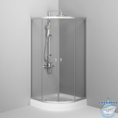 Душевое ограждение AM.PM X-Joy Twin Slide 90х90 W88E-205-090MT64 профиль хром, стекло прозрачное (c поддоном)