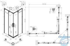 Душевое ограждение Vincea Ultima 90x100 профиль хром, стекло прозрачное VSS-7UL9010CL