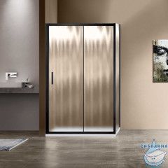 Душевое ограждение Vincea Garda 120x90 профиль черный, стекло шиншилла VSR-1G9012CHB