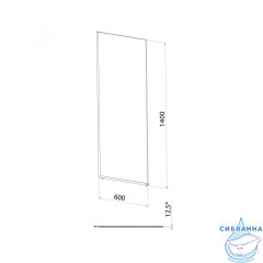 Шторка для ванны Тритон Статик 60х140 профиль черный, стекло прозрачное