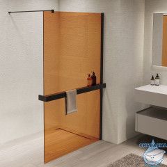Walk-in Vincea Walk In HS 100 профиль черный, стекло янтарь VSW-1HR100GSB