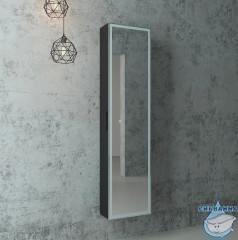 Шкаф-пенал подвесной Calypso Mirror Box black Led 40 МВК050