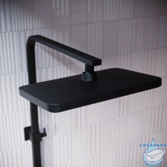 Смеситель с верхним душем с управлением Push Control, черный матовый, Slide, IDDIS, SLIBLBTi06