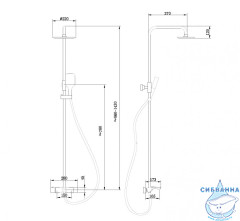 Душевая стойка ABBER Thermostat AF8516L с термостатом и изливом, хром