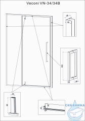 Дверь в нишу Veconi Vianno 110 профиль черный, стекло прозрачное VN34B-110-01-C7