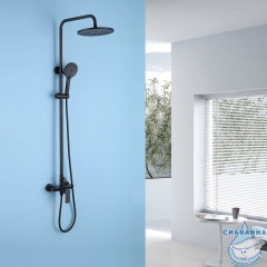 Душевая система Abber Weiss Insel 250 1 режим AF8020B (черный матовый)