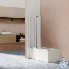 Шторка для ванны Vincea 100х145 профиль никель, стекло прозрачное VSB-1E100CLBN