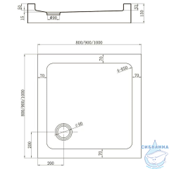 Акриловый поддон Veconi 80x80 TZ52B-80-C5