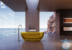 Ванна из полиэфирной смолы ABBER Kristall 170х75 AT9703Amber желтая