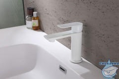 Смеситель для раковины Abber Weiss Insel AF8010FW (белый матовый)