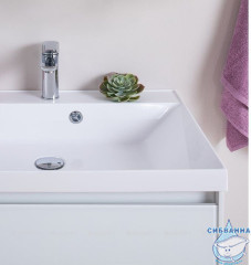 Тумба Aquanet Гласс 90 с раковиной Орлеан 90 белый глянец