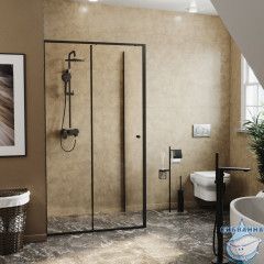 Душевое ограждение Wasserkraft Dill 140x90 профиль черный, стекло прозрачный  61S36 (без поддона)