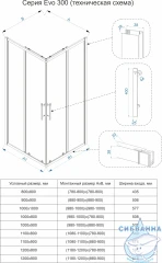 Душевое ограждение Veconi Эво 300 110x90 профиль графит, стекло тонированное E3-GR-11090-12-C9 (без поддона)